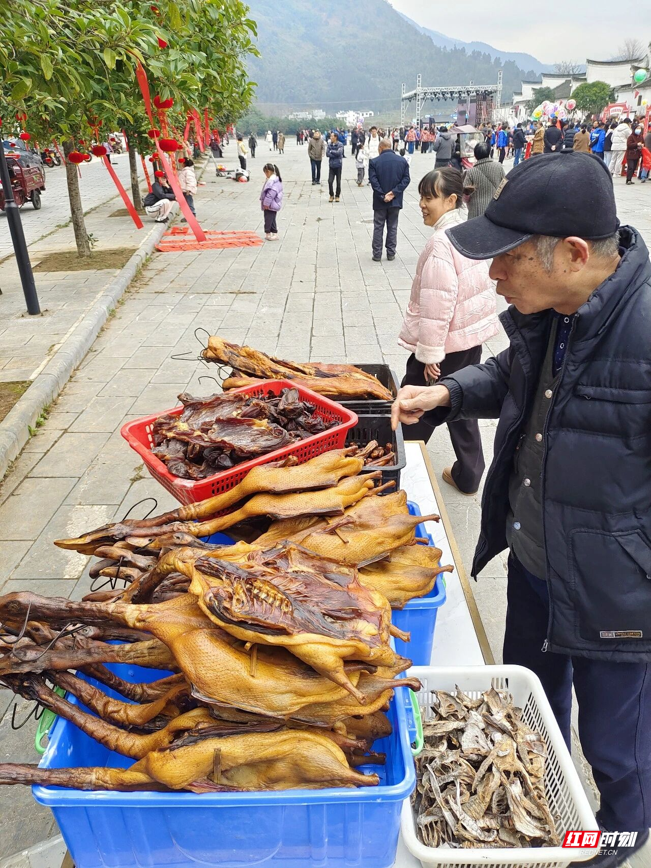 1月25日上午,永州零陵周家大院景区年味正浓,“观冠军赛事,品零陵年味”活动火热开启。书法名家现场挥毫送春联,传统“杀年猪”仪式与共享“杀猪饭”让游客亲身感受零陵地道年俗;非遗市集里竹编、剪纸、打糍粑等技艺与美食吸引众人驻足体验,浓浓乡土情扑面而来。午间,“柳子家宴”以地道家乡味款待宾朋,席间零陵特色文艺表演更添温馨团圆氛围。午后田园拾趣、夜晚篝火村晚等更多精彩将继续上演……