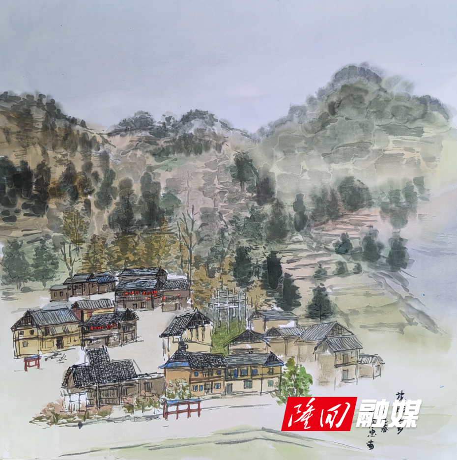 花瑶山乡 彩墨 50cm×50cm.jpg