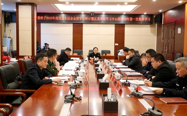 区委常委班子2025年度民主生活会会前学习研讨暨区委理论学习中心组2026年第一次集体学习举行