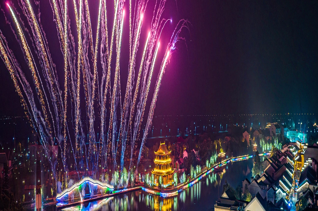 “五一”来湘聚丨赏火舞银花、玩潮趣民俗 靖港古镇国潮花火节将启