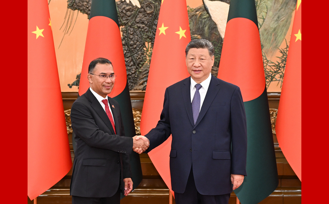习近平会见孟加拉国总理塔里克
